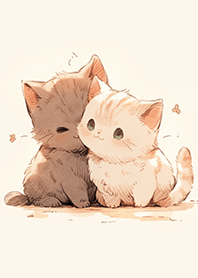可愛貓咪情侶(插畫風)
