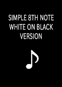 SIMPLE 8TH NOTE WHITE ON BLACK VERSION