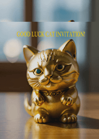 Good luck cat invitation!