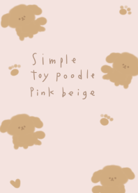 Mainan sederhana pudel merah muda krem