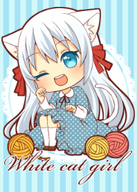 Fluffy white cat girl themes