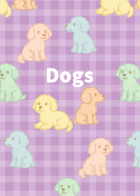 Lazy Dogs on light purple