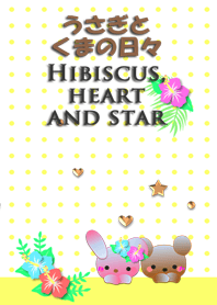 Rabbit and bear daily<Hibiscus, star>