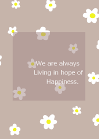 flower pattern / beige brown