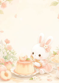 Pearl White Rabbit Peach Pudding