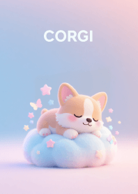 Cute Corgi Dog in Cloud Theme (JP)