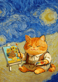 painter CAT ( van Gogh style)