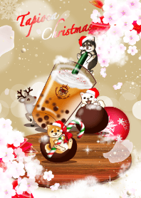 Tapioca Christmas tea with Shiba dogs5