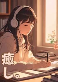 Girl listening to music and reading 3.1
