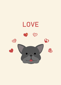 Black french bulldog - love