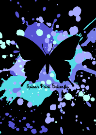 Splash paint Butterfly Blue-Black