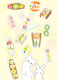 フルーツサンド&うさぎ&おこじょ着せかえ