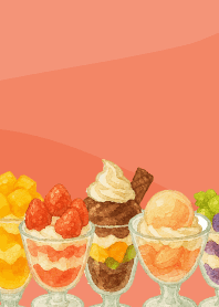 various parfaits3 on red & yellow