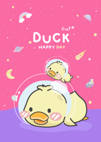 Daffy Duck. violet&pink Galaxy.