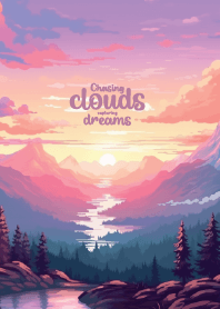 พระอาทิตย์ขึ้นและหุบเขาสีพาสเทล