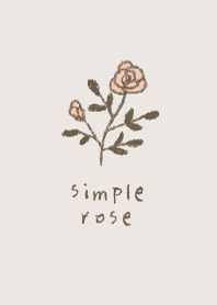 Hand painted simple rose -BEIGE-