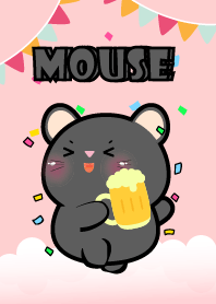 Cute Black Mouse Love Party