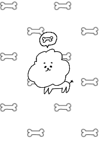 シンプル ふわふわ犬 着せ替え