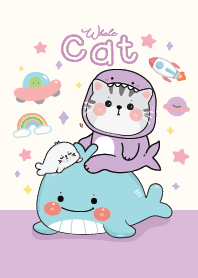 Cat Love Whale : Purple