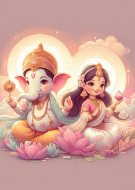 Uma Devi & Ganesha in Purple 05