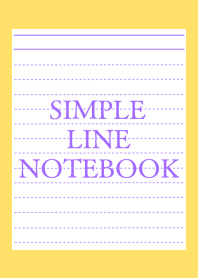 SIMPLE PURPLE LINE NOTEBOOKj-YELLOW