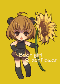 Bear girl & sunflower