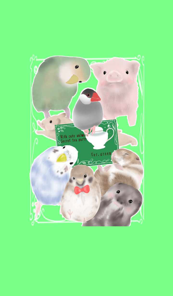 Tea party with cute animals