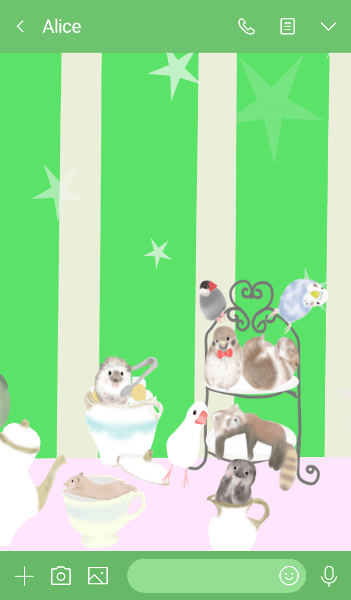 Tea party with cute animals
