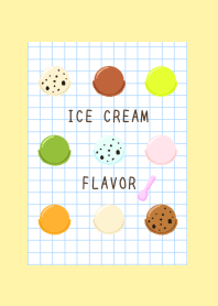 ICE CREAM FLAVOR GRAPH PAPER-LIGHT YELj