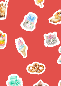 Sweets and cats red
