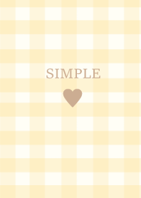 SIMPLE HEART -yellowbeige check-