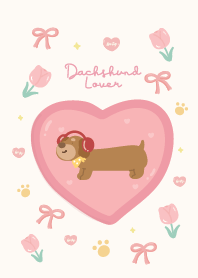 Dachshund pink lovely minimal