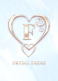 [ F ] Heart Charm & Initial  - Blue 1