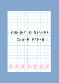 CHERRY BLOSSOMS GRAPH PAPER-DUSTY BLUE