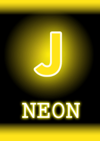【J】イニシャル ネオン 黄色