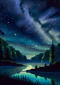 Beautiful starry night view#2954