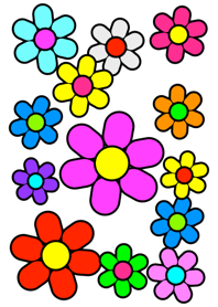 Colorful Flower [ White ] No.3