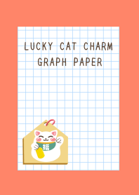 LUCKY CAT CHARM GRAPH PAPER-APRICOT