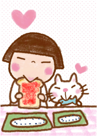 Coto-chan and the white cat theme