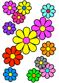 Colorful Flower [ White ] var.1