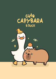 Capybara & Duck : Mid Night Green