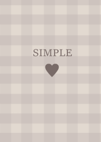 SIMPLE HEART -check greige-