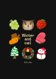 Winter fruit and owl design03