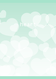 fluffy heart on blue green