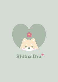 Shiba Inu2 Flower - green