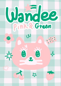 Wandee Pastel Cat Pink and Green