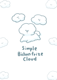 simple bichon frize cloud white blue.