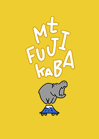 Hippo skater and Mt. Fuji mustardyellow