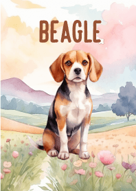 Beagle Dog In Flower Theme 2