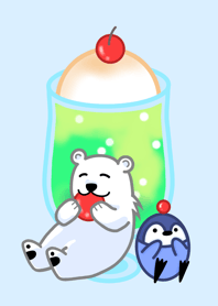 Retro cafe polar bear(cream Soda)(E)